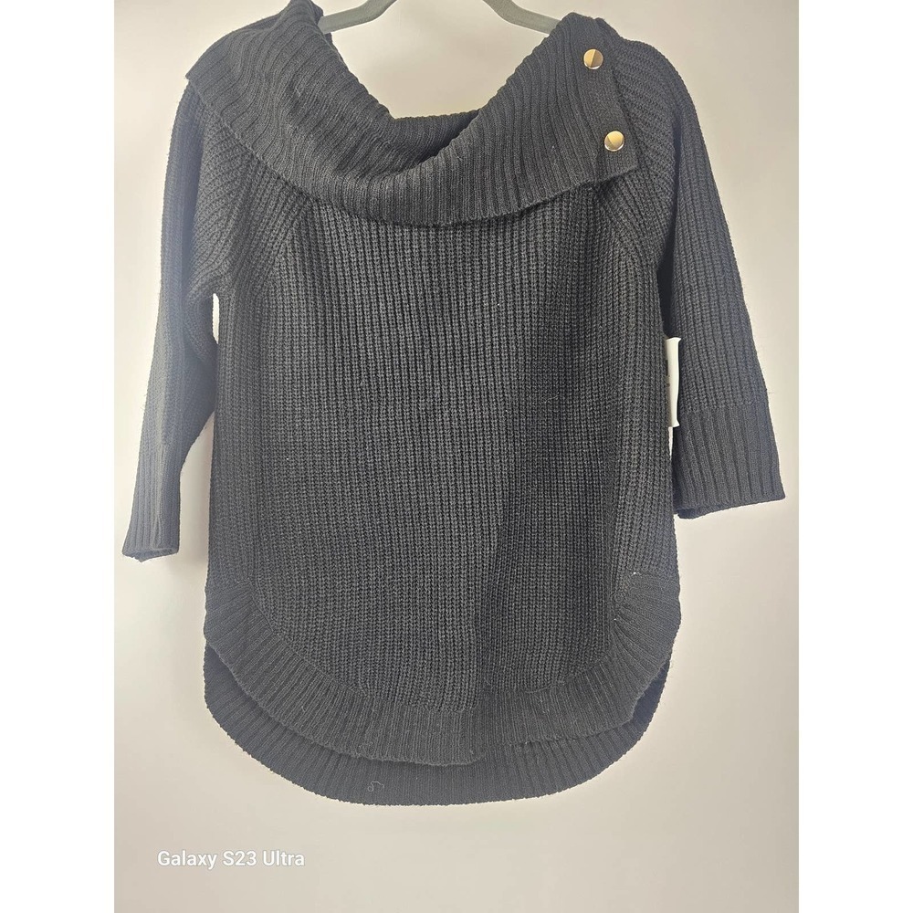 Women's szSP, Oversized fold down neck, black, 89th and Madison, NWT - Picture 4 of 8